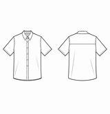Shirt Flat Drawing Technical Fashion Vector Template Set sketch template