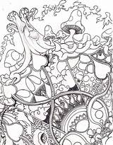 Coloring Trippy Drug Alice Stoner Grown Getcolorings Psychedelic Stoners Laurenzside Setas Zeichnungen Toadstools Pills Drugz Hongos Ups sketch template