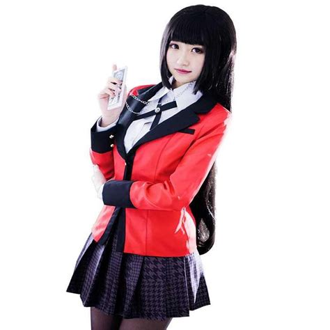 anime kakegurui yumeko jabami cosplay costume japanese high school