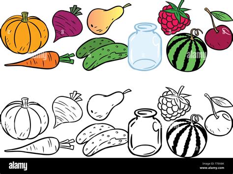 vegetables coloring image cut  stock images pictures alamy