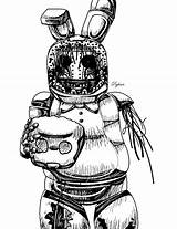 Bonnie Withered Drawing Fnaf Rabbit Getdrawings sketch template