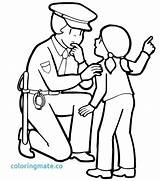 Police Coloring Officer Policeman Pages Helping Drawing Uniform Girl Lost Clipart Color Draw Cliparts Little Security Badge Hat Guard Children sketch template