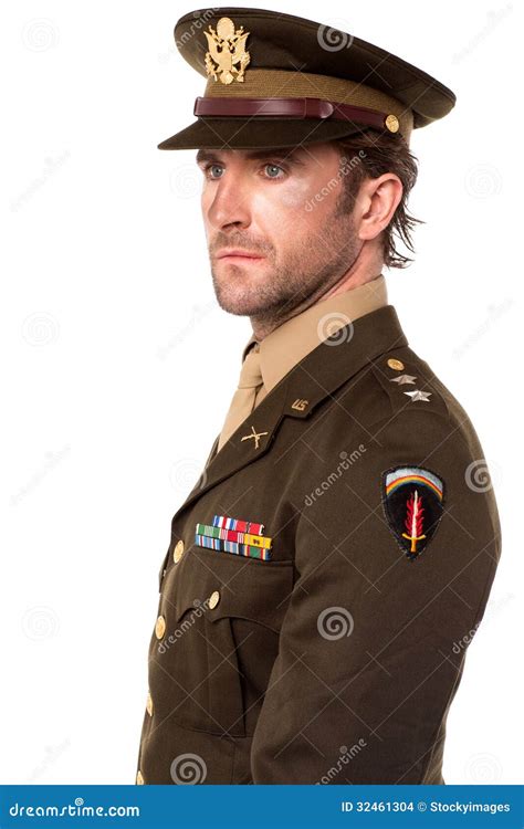 handsome man dressed  world war ii uniform stock photo image