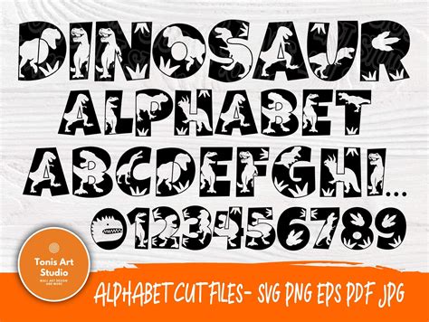 dinosaur font svg dinosaur alphabet dinosaur cut files dinosaur