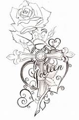 Cross Heart Tattoo Tattoos Drawing Rose Coloring Drawings Designs Deviantart Metacharis Flash Roses Chicano Sketches Tatoos Sketch Book Small Wrist sketch template
