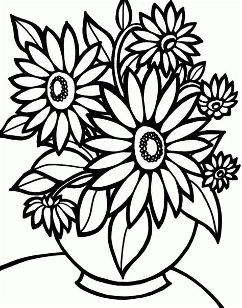 colouring pages coloring pages sunflower flowers  kids