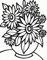 Coloring Pages Sunflower Flowers Colouring Kids sketch template