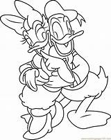 Duck Daisy Donald Coloring Hug Pages Coloringpages101 Color Print Printable Online sketch template