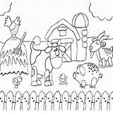 Farm Coloring Pages Animals Preschool Printable Drawing Barn Scenes Country Animal Scene Agriculture Sheets Print Barnyard Color Kids Kindergarten Little sketch template