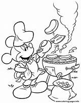 Coloring Pages Mickey Disney Printable Mouse Bbq Cooking Chef Da32 Make Colouring Goofy Målarbilder Minnie Cruise Sheets Summer Template Grilling sketch template