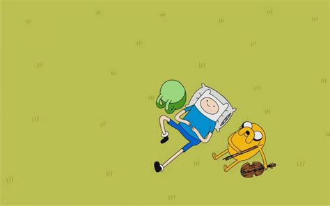 Download Adventure Time Finn And Jake Lying On The Grass Picture