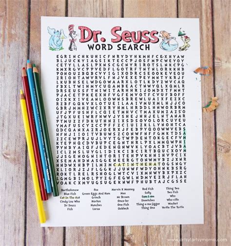 printable dr seuss word search coloring page dr seuss