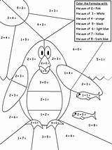 Color Math Penguin Coloring Pages Number Sheets Numbers Activity Sheet Addition Sum Kids Winter sketch template