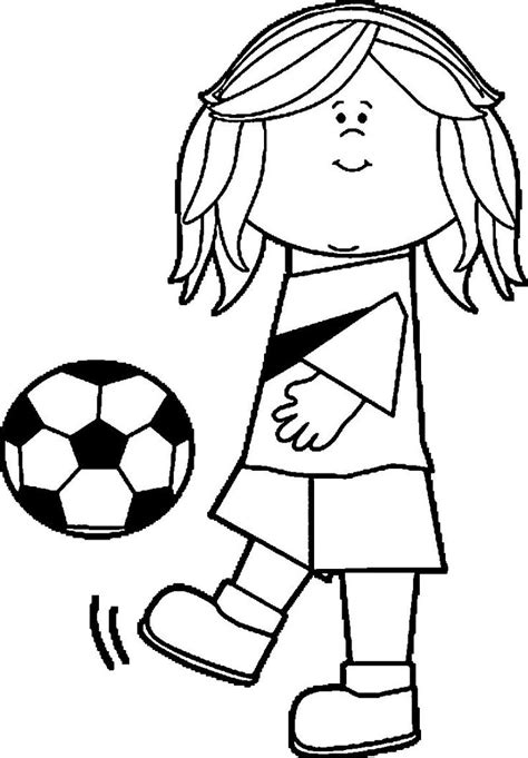 soccer girl playing football coloring page football coloring pages