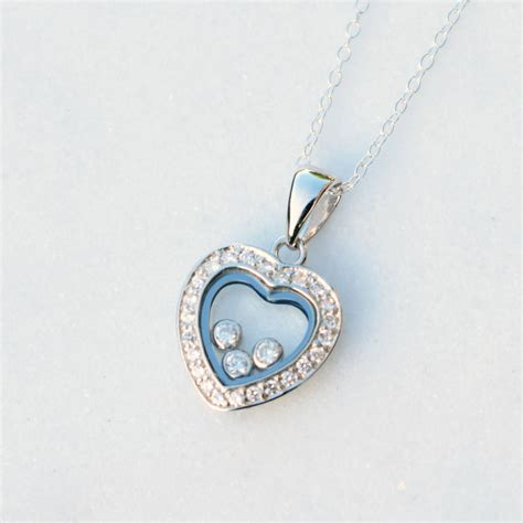 pave silver heart pendant necklace  katherine swaine notonthehighstreetcom
