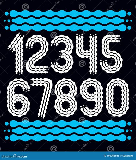 vector trendy cool numbers collection rounded bold numerals fr stock