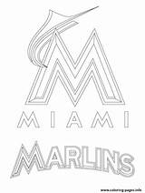 Baseball Coloring Marlins Logo Mlb Pages Miami Sport Printable Print Search sketch template