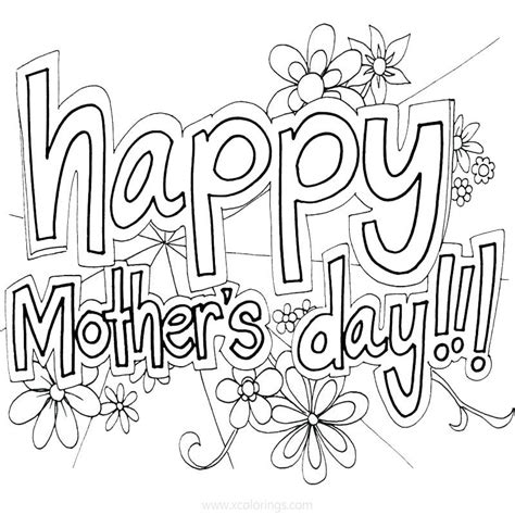 happy mothers day card coloring pages xcoloringscom
