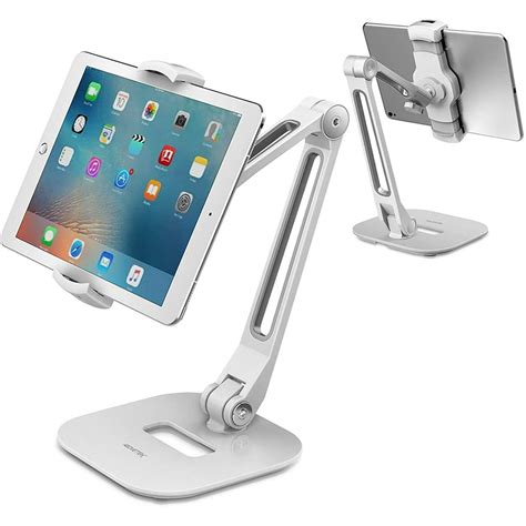 abovetek tablet stand long arm aluminum folding ipad stand   swivel phone mount holder