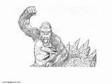 Godzilla Coloring sketch template