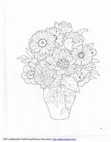 Coloring Dover Book Bouquets Floral Flowers sketch template