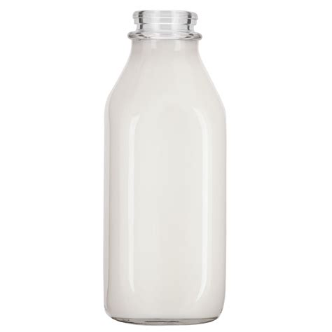 oz square quart clear glass milk bottle  cary company