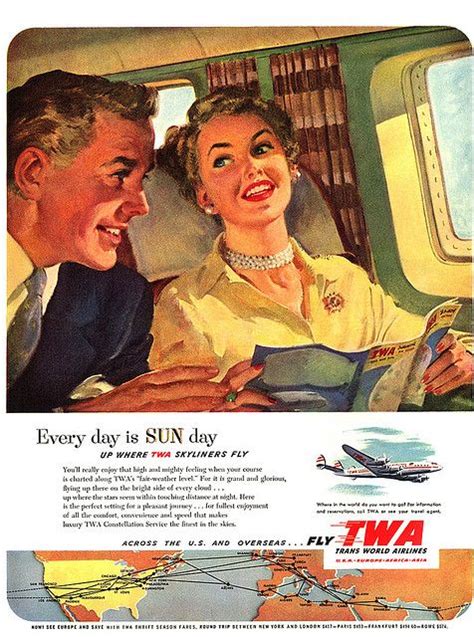 1954 twa sun day vintage ads vintage advertisements vintage travel