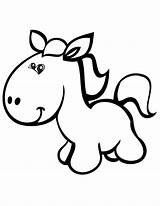 Horse Cartoon Coloring Pages Cute Template Pony Clipart Printable Horses Drawings Drawing Color Easy Cliparts Outline Templates Print Craft Clip sketch template