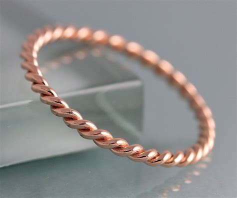 rose gold twist ring  solid rose gold mm twisted rope etsy