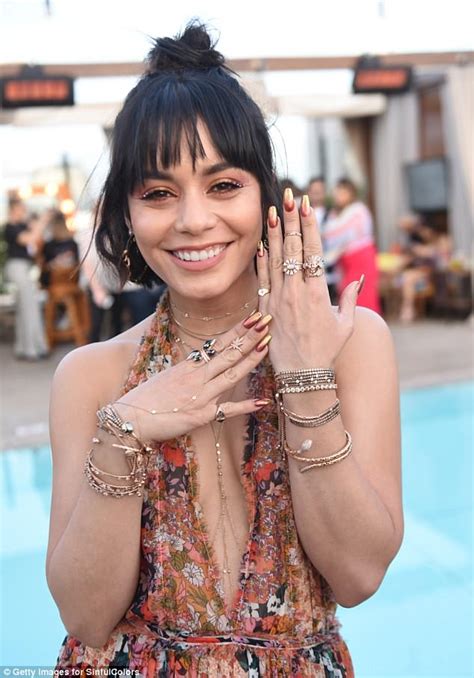 vanessa hudgens flaunts cleavage in dress at her sinfulcolors launch
