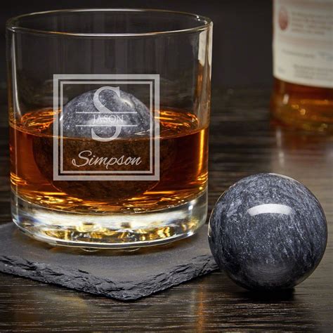Oakhill Personalized Rocks Glass With Whiskey Spheres Whiskey Lover