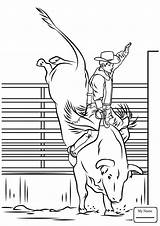Coloring Rodeo Bull Pages Riding Bucking Printable Print Horse Drawings Easy Color Drawing Supercoloring Sheets Kids Cowboy Template Bulls Horses sketch template