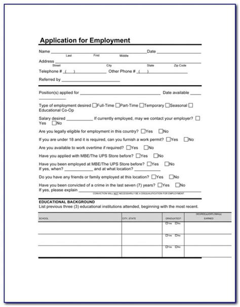 truck driver employment application form template sample