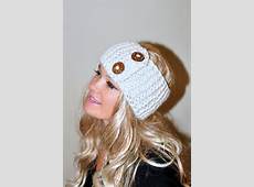 Earwarmer Buttons Winter WOOL Crochet Headband Chunky by lucymir