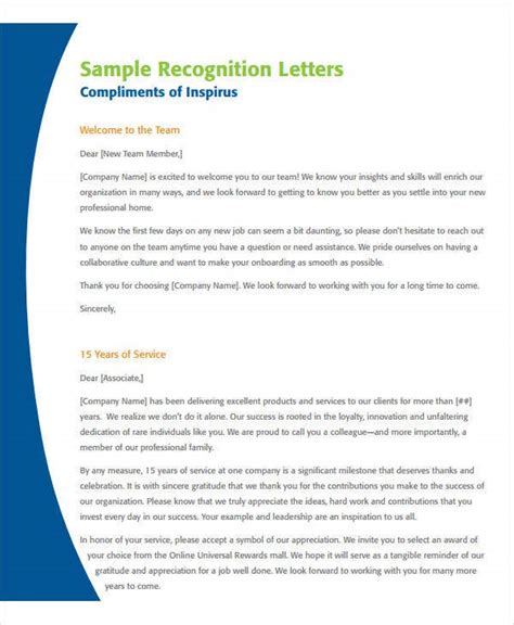 letter  employee recognition cover letter