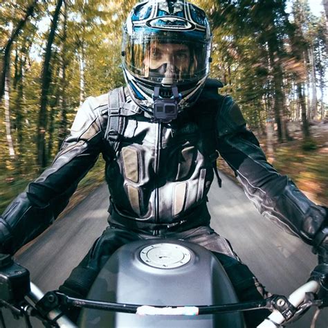telesin motorcycle helmet action camera strap mount front chin mount  gopro hero