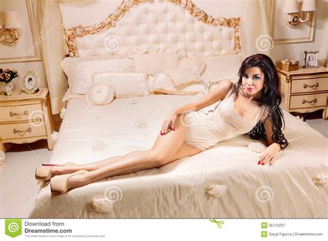 Beautiful And Sexy Woman In Bed Royalty Free Stock