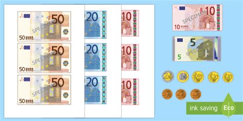 euro money cut outs teacher