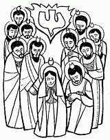 Holy Spirit Coloring Pentecost Apostles Pray Color Christian Colorluna Catholic Choose Board sketch template