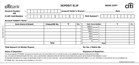 Printable Deposit Slip