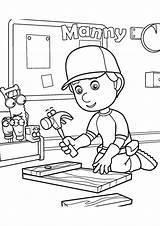 Manny Handy Disney Coloring Printable Pages Print sketch template