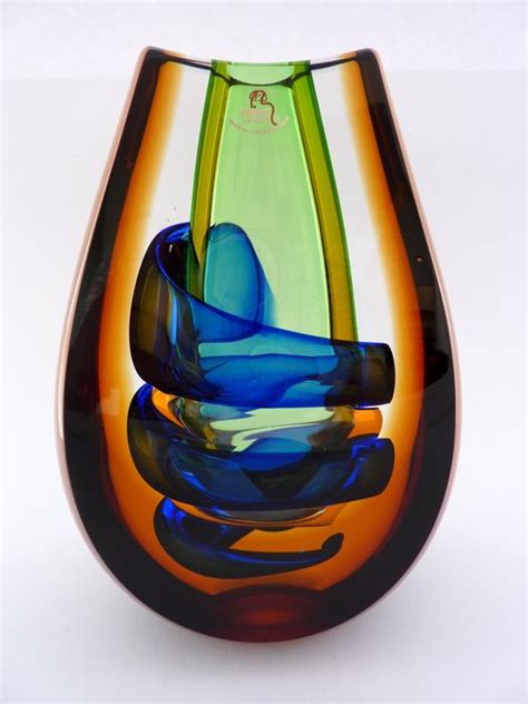 princ glass art unique crystal vase signed catawiki