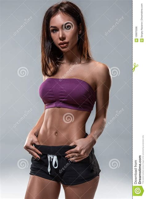 Cropped Close Up Body Of Fit Woman Wearing Shorts And