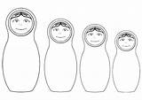 Dolls Matryoshka Coloring Nesting Russian Pages Doll Colouring Printable Crafts Coloriage Paper Kids Activities Multicultural sketch template