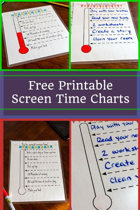 printable screen time chart track  ojays  children
