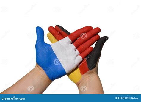 duitsland en frankrijk stock afbeelding image  handen