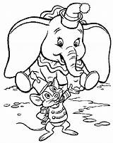 Dumbo Coloring Color Kids Print Pages Disney sketch template