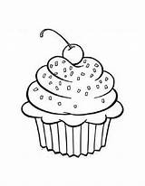 Cupcake Coloring Pages Kitty Hello Popular sketch template