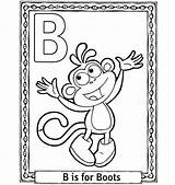 Coloring Pages Boots Alphabet Library Clipart Dora sketch template