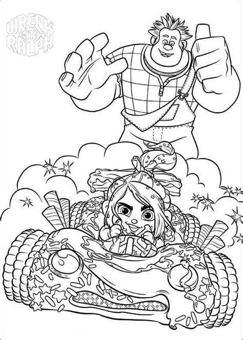 wreck  ralph coloring pages vanellope  car  printable
